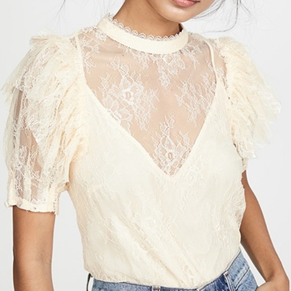 Free People Cream Lace Blouse - Picture 3 of 9
